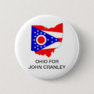 Badge Rond 5 Cm OHIO pour JOHN CRANLEY GOVERNOR Button