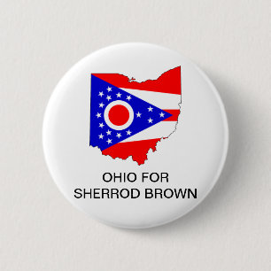 Badge Rond 5 Cm OHIO pour Sherrod Bouton du SÉNAT Brown