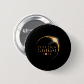Badge Rond 5 Cm Ohio Total Solar Eclipse 2024 - Ohio Solar Eclipse (Devant & derrière)