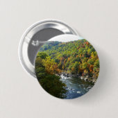 Badge Rond 5 Cm Ohiopyle River à l'automne II Pennsylvanie Automne (Devant & derrière)