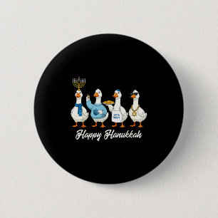 Badge Rond 5 Cm Oie de Hanukkah Joyeux Hanukkah Menorah Dreidel Ju