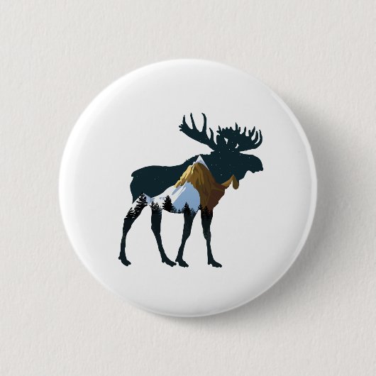 Badge Rond 5 Cm Oie de la forêt nocturne (Devant)