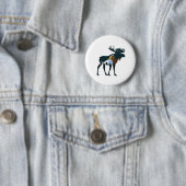 Badge Rond 5 Cm Oie de la forêt nocturne (En situation)