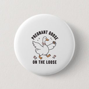 Badge Rond 5 Cm Oie enceinte sur l'oiseau de Grossesse Perdue Oie