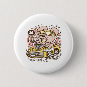 Badge Rond 5 Cm Oink Hotrod