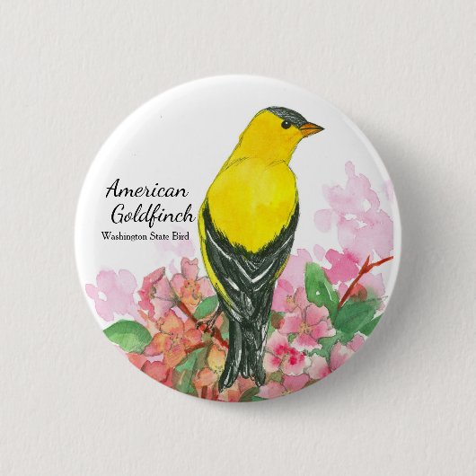 Badge Rond 5 Cm Oiseau américain Goldfinch (Devant)