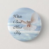 Badge Rond 5 Cm Oiseau blanc (Devant)