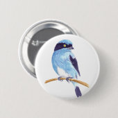 Badge Rond 5 Cm Oiseau bleu (Devant & derrière)
