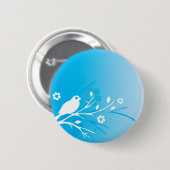 Badge Rond 5 Cm Oiseau bleu (Devant & derrière)