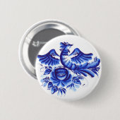 Badge Rond 5 Cm Oiseau bleu (Devant & derrière)