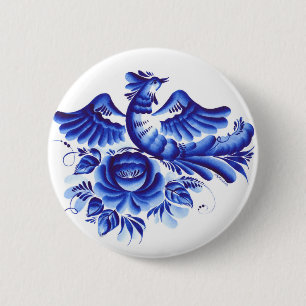 Badge Rond 5 Cm Oiseau bleu