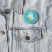 Badge Rond 5 Cm oiseau (bleu) (En situation)