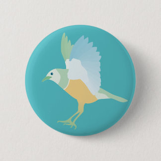 Badge Rond 5 Cm oiseau (bleu)