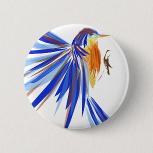 Badge Rond 5 Cm Oiseau bleu