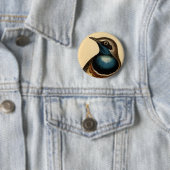 Badge Rond 5 Cm Oiseau bleu de Breasted (En situation)