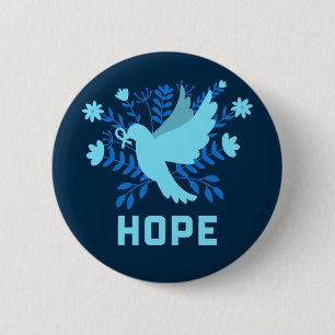 Badge Rond 5 Cm Oiseau bleu d'espoir et de paix - Dove