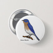 BADGE ROND 5 CM OISEAU BLEU ORIENTAL (Devant & derrière)
