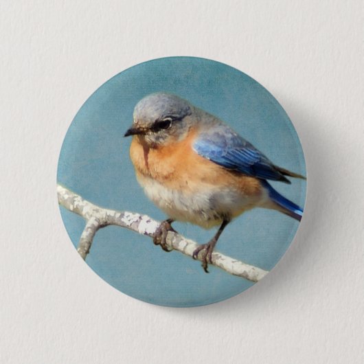 Badge Rond 5 Cm Oiseau bleu oriental (Devant)