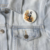 Badge Rond 5 Cm Oiseau d'automne (En situation)