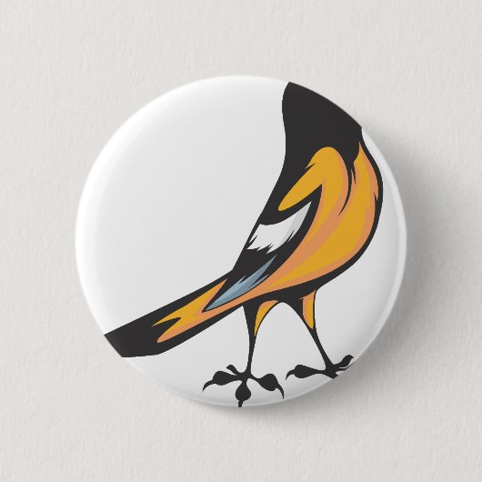 Badge Rond 5 Cm Oiseau de Baltimore Oriole (Devant)