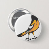 Badge Rond 5 Cm Oiseau de Baltimore Oriole (Devant & derrière)