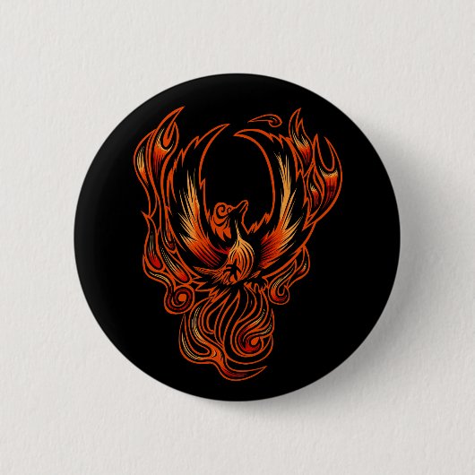 Badge Rond 5 Cm Oiseau De Feu (Devant)