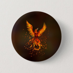 Badge Rond 5 Cm Oiseau de Phoenix