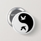 Badge Rond 5 Cm Oiseau de Yin Yang (Devant & derrière)