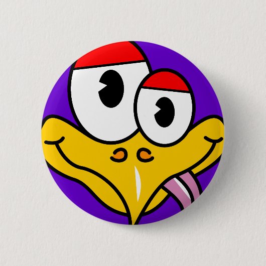 Badge Rond 5 Cm Oiseau drôle de bande dessinée (Devant)