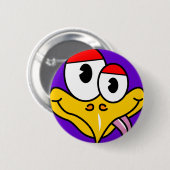 Badge Rond 5 Cm Oiseau drôle de bande dessinée (Devant & derrière)
