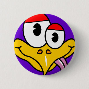 Badge Rond 5 Cm Oiseau drôle de bande dessinée