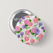 Badge Rond 5 Cm Oiseau et fleurs (Devant & derrière)