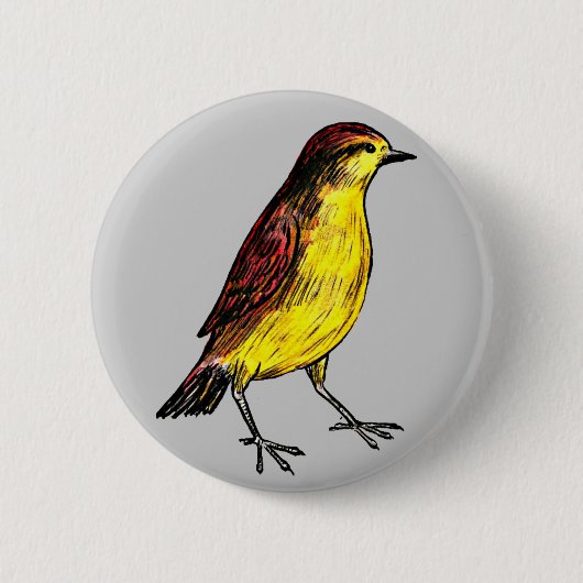 Badge Rond 5 Cm Oiseau jaune canari (Devant)
