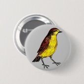 Badge Rond 5 Cm Oiseau jaune canari (Devant & derrière)