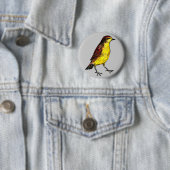 Badge Rond 5 Cm Oiseau jaune canari (En situation)