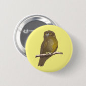 Badge Rond 5 Cm Oiseau Morepork RURU NZ (Devant & derrière)