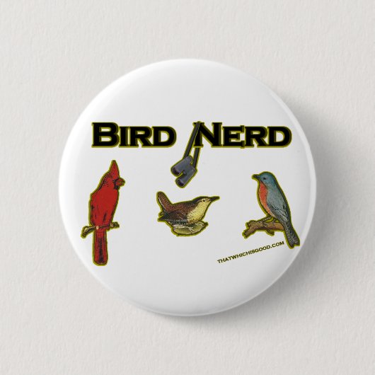 Badge Rond 5 Cm Oiseau Nerd (Devant)