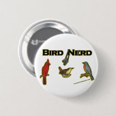 Badge Rond 5 Cm Oiseau Nerd (Devant & derrière)