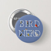 Badge Rond 5 Cm Oiseau Nerd deux (Devant & derrière)