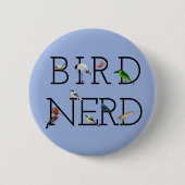 Badge Rond 5 Cm Oiseau Nerd trois (Devant)