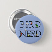 Badge Rond 5 Cm Oiseau Nerd trois (Devant & derrière)