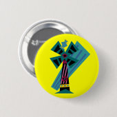 Badge Rond 5 Cm Oiseau post-moderne de paume sans l'arrière - plan (Devant & derrière)