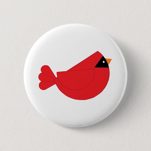 Badge Rond 5 Cm Oiseau rouge de cardinal de Noël (Devant)