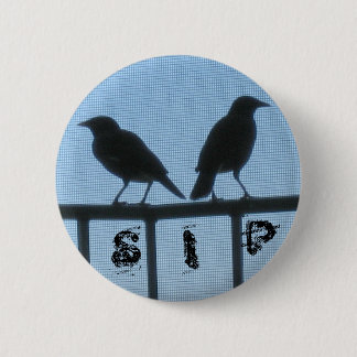 Badge Rond 5 Cm oiseau-silhouette-remettez à la côte, S, I, P