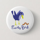 Badge Rond 5 Cm Oiseau tôt (Devant)
