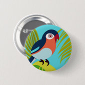 Badge Rond 5 Cm Oiseau tropical (Devant & derrière)