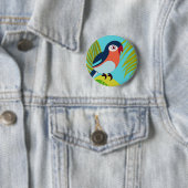 Badge Rond 5 Cm Oiseau tropical (En situation)