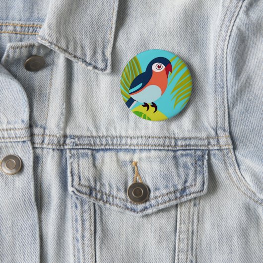 Badge Rond 5 Cm Oiseau tropical (En situation)
