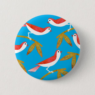 Badge Rond 5 Cm Oiseaux