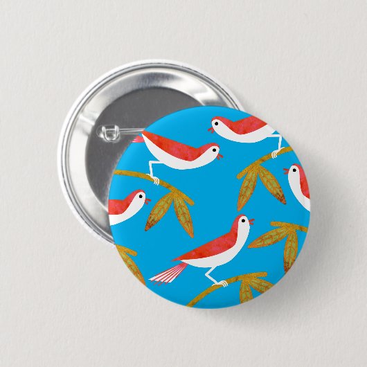 Badge Rond 5 Cm Oiseaux (Devant & derrière)